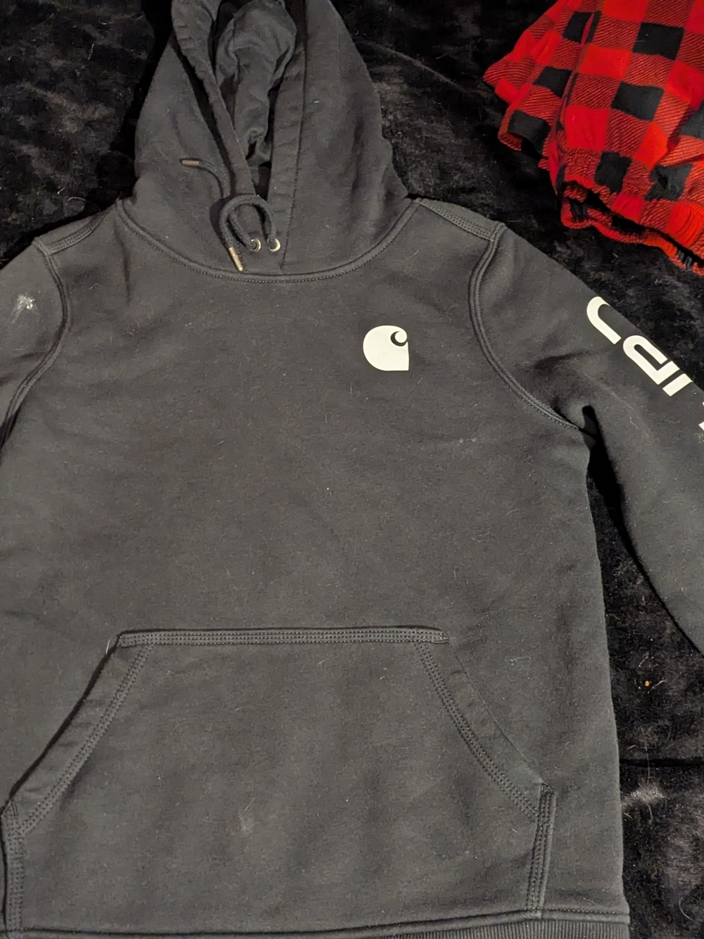 Carhartt Black Logo Hoodie - Pullover Sweatshirt